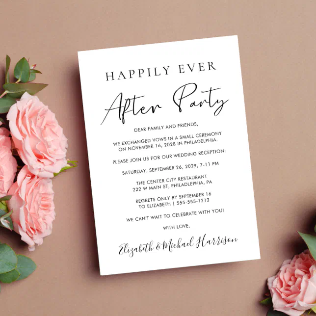 Happily Ever After Party Photo Wedding Announcement | Zazzle