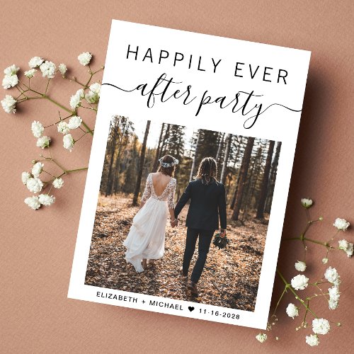 Happily Ever After Party Photo Wedding Announcement