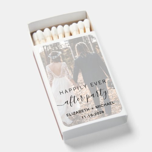 Happily Ever After Party Photo Wedding Favor Matchboxes