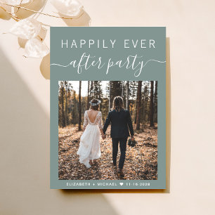 Happily Ever After Party Photo Wedding Reception Invitation