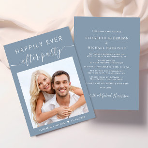 Happily Ever After Party Photo Wedding Reception Invitation