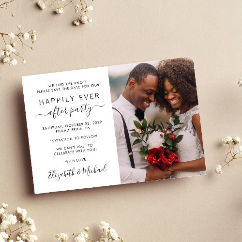 Happily Ever After Party Photo Wedding Reception Save The Date
