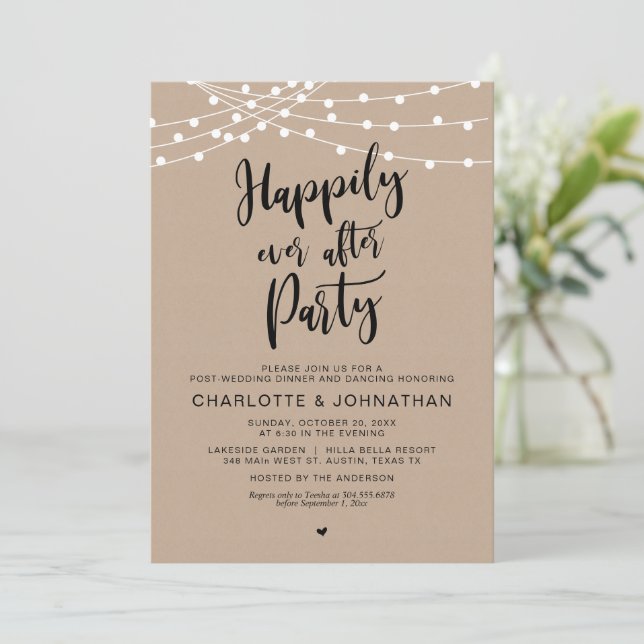 Happily Ever After Party, Post Wedding Elopement Invitation Zazzle