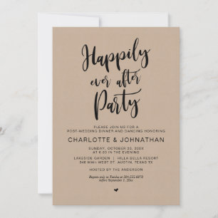 Happily Ever After Party, Post Wedding Elopement  Invitation