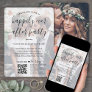 Happily Ever After Party QR RSVP 2 Photo Wedding Invitation