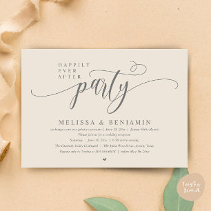 Happily Ever After Party, Reception Modern Minimal Invitation