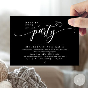 Happily Ever After Party, Reception Modern Minimal Invitation