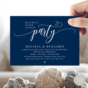Happily Ever After Party, Reception Modern Minimal Invitation
