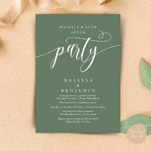 Happily Ever After Party, Reception Modern Minimal Invitation