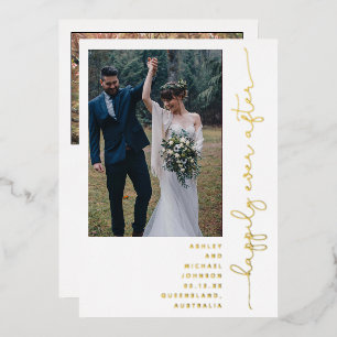 Happily Ever After Party Reception Only 2 Photo Fo Foil Invitation