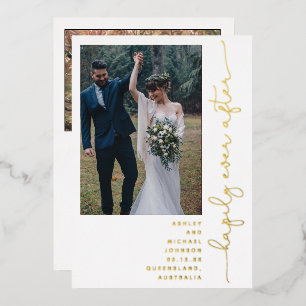 Happily Ever After Party Reception Only 2 Photo Fo Foil Invitation