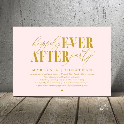 Happily Ever After Party Romance Wedding Reception Invitation