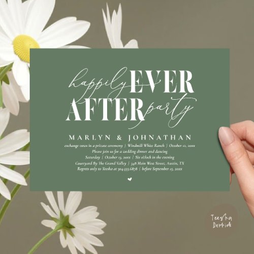 Happily Ever After Party Romance Wedding Reception Invitation