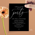 Happily Ever After Party Romance Wedding Reception Invitation<br><div class="desc">Announce and share your happily ever after in style with our modern black and white theme design "Happily ever after party" wedding elopement reception dinner and dancing celebration invitation card. It is ideal for couples who have decided to celebrate their best day. With its sophisticated yet playful design, this invitation...</div>