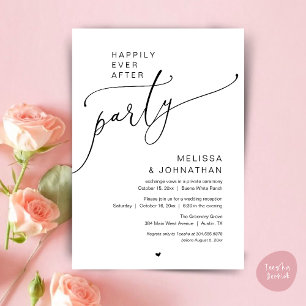 Happily Ever After Party Romance Wedding Reception Invitation
