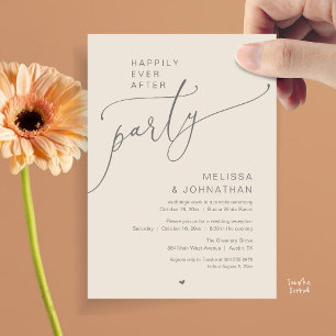 Happily Ever After Party Romance Wedding Reception Invitation
