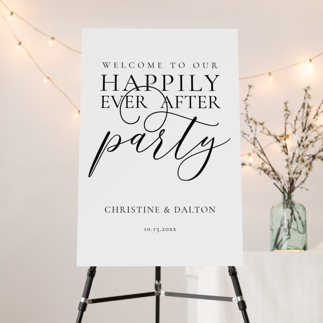 Happily Ever After Party Romantic Classy Wedding Foam Board (In Situ (Stand))