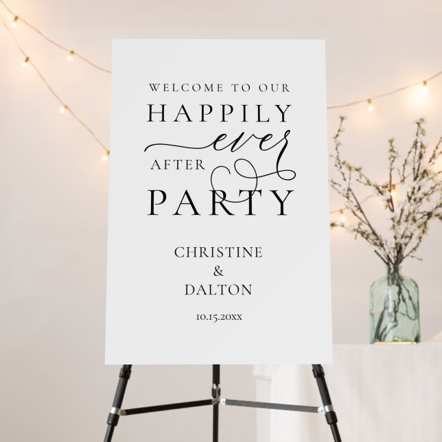 Happily Ever After Party Romantic Classy Wedding Foam Board (In Situ (Stand))