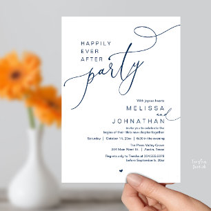 Happily Ever After Party, Romantic Wedding Dinner Invitation