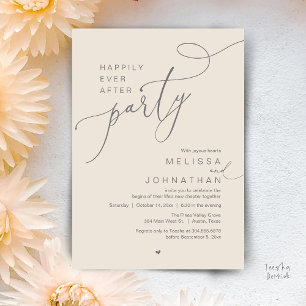 Happily Ever After Party, Romantic Wedding Dinner Invitation