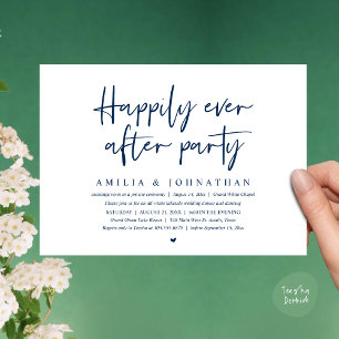 Happily Ever After Party, Romantic Wedding Dinner Invitation