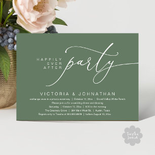Happily Ever After Party, Romantic Wedding Dinner Invitation