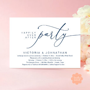 Happily Ever After Party, Romantic Wedding Dinner Invitation