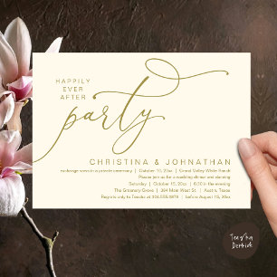 Happily Ever After Party, Romantic Wedding Dinner Invitation