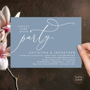 Happily Ever After Party, Romantic Wedding Dinner Invitation
