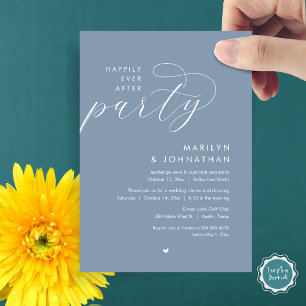 Happily Ever After Party, Romantic Wedding Dinner Invitation