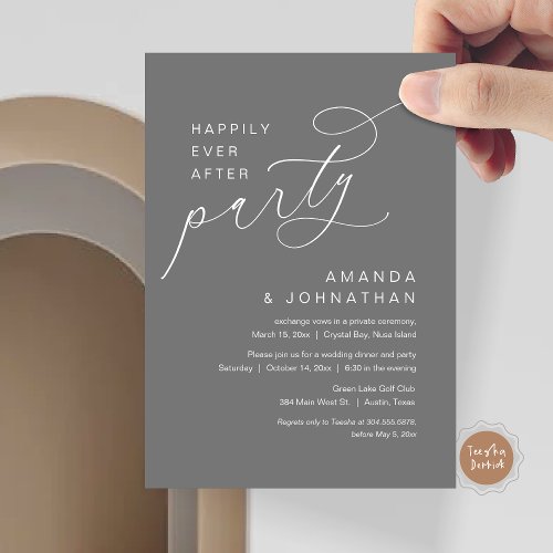 Happily Ever After Party Romantic Wedding Invitation