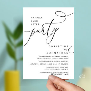 Happily Ever After Party Romantic Weds Reception Invitation