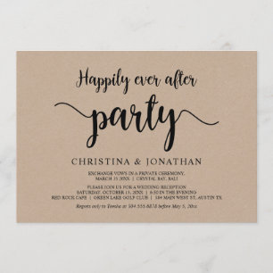 Happily Ever After party, Rustic Kraft, Elopement Invitation