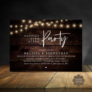 Happily Ever After Party, Rustic String Lights Invitation