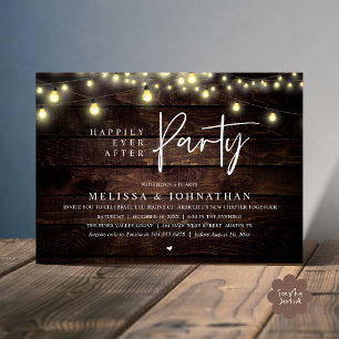 Happily Ever After Party, Rustic String Lights Invitation