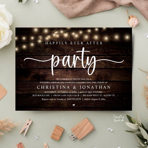 Happily Ever After Party, Rustic Wedding Dinner