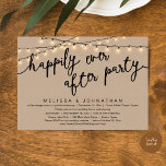 Happily Ever After Party, Rustic Wedding Dinner Invitation<br><div class="desc">Announce your happily ever after in style (Happily ever after party) with our modern rustic brown kraft, cottage string lights design wedding elopement celebration invitation card. Our Happily Ever After Party Celebration Invitation card is ideal for couples who have decided to elope and want to host a party to celebrate...</div>