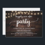 Happily Ever After Party, Rustic Wedding Elopement Invitation<br><div class="desc">Beautiful Happily Ever After Party Invitation,  Wedding Elopement Announcement / Invitation card,  in Rustic farm Wood,  String Lights design. This is perfect for your wedding reception and post-wedding celebration party. Add your details in matching font / lettering.
#TeeshaDerrick</div>