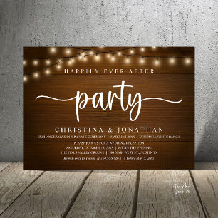 Happily Ever After party, Rustic Wedding Invitation