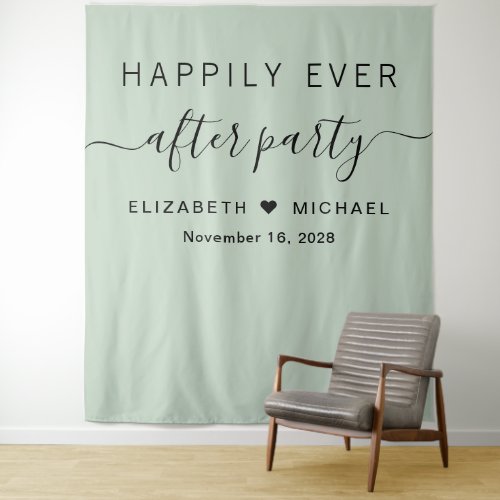 Happily Ever After Party Sage Green Tapestry