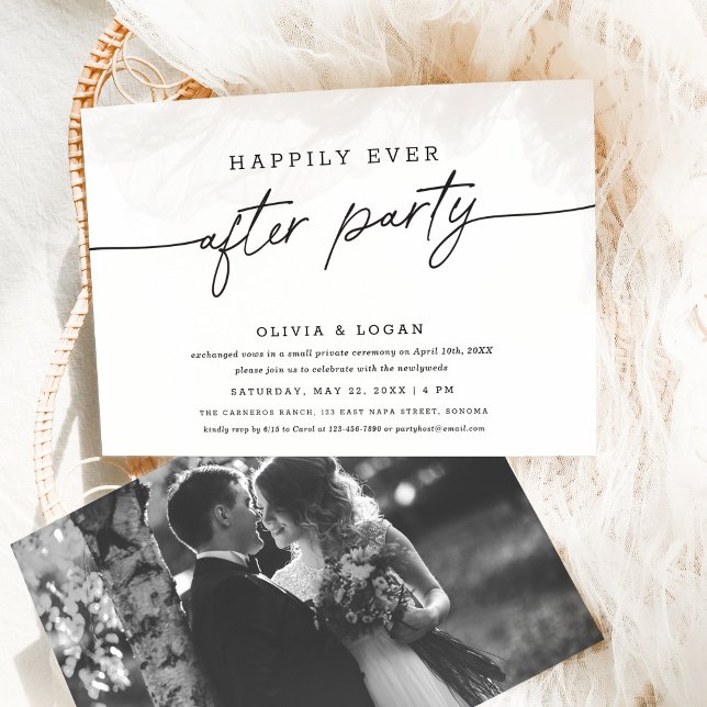 Happily Ever After Party Script Wedding Elopement Invitation (Creator Uploaded)