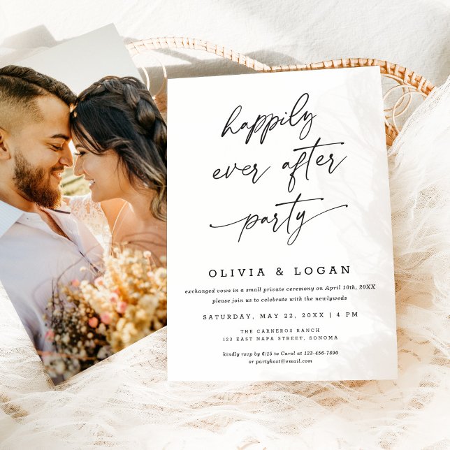 Happily Ever After Party Script Wedding Elopement Invitation (Creator Uploaded)