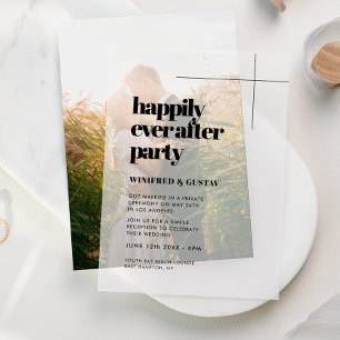 Happily Ever After Party Simple Chic  Vellum Invitations