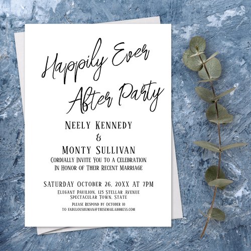 Happily Ever After Party Simple Post_Wedding Event Invitation