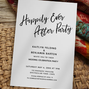 Happily Ever After Party Simple Post-Wedding Event Invitation
