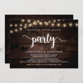 Happily Ever After party,  String Ligh, Elopement Invitation (Front/Back)