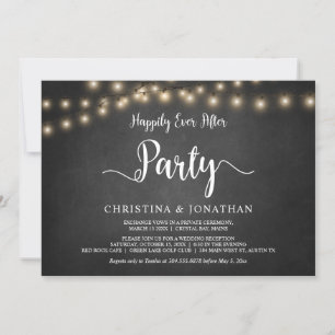 Happily Ever After Party, String Light Elopement Invitation