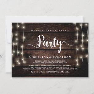 Happily Ever After party, String Light Elopement Invitation