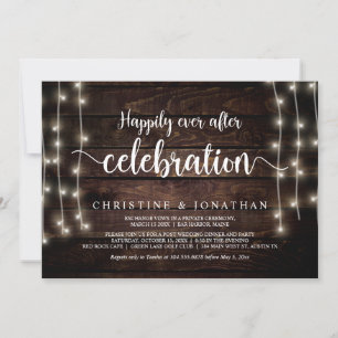 Happily Ever After Party, String Light, Elopement Invitation