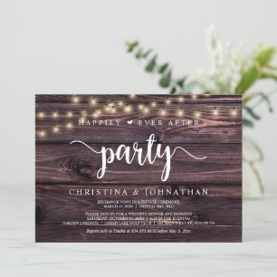 Happily Ever After party, String Lights, Elopement Invitation